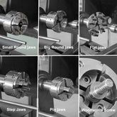 NCK-3.75ZN/S1 3-3/4" self-centering wood lathe Chuck - 1" small 8T pi direct thread mount/locking screws | reverse-turning safety | quick-change compatibility
